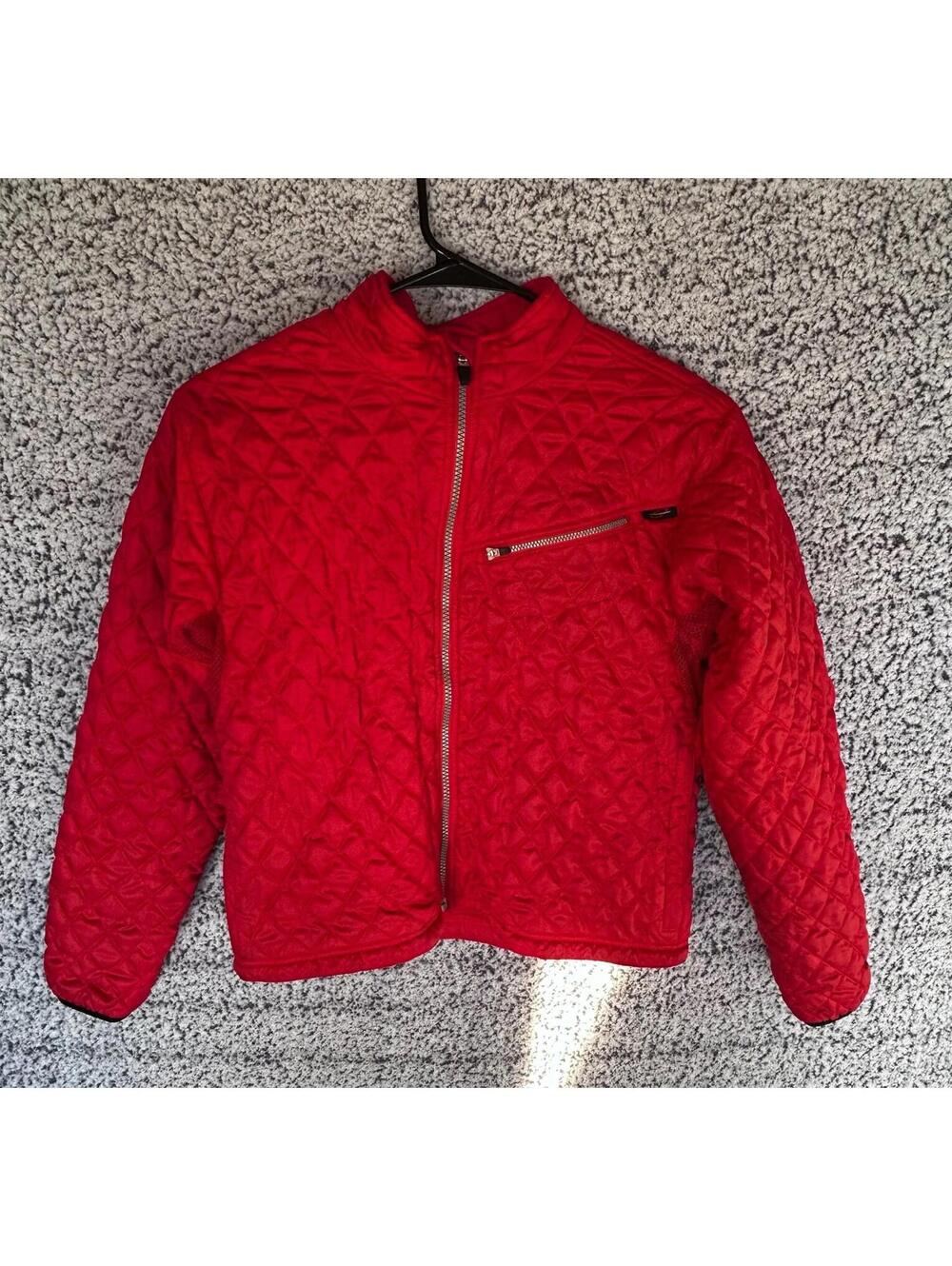 Obermeyer Quilted Jacket Womens 8 Red Full Zip Lightweight Insulated